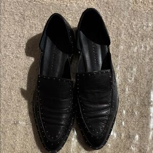 Freda Salvador Black Studded Leather Loafers